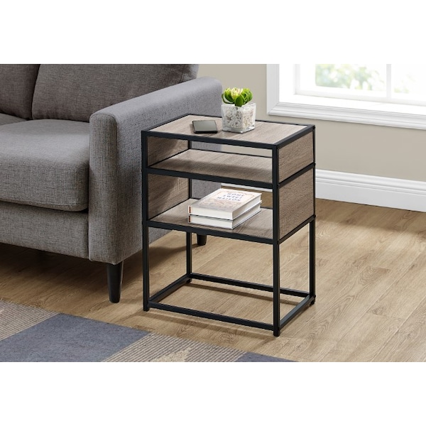 Accent Table - 22H / Dark Taupe / Black Metal